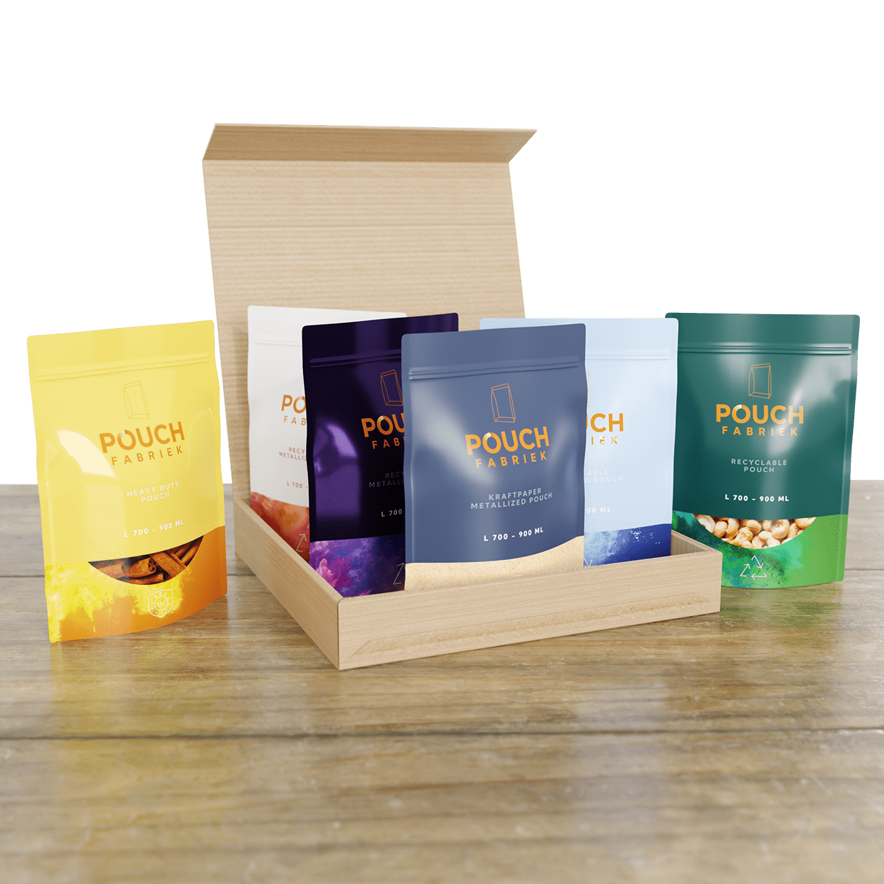 Pouch packaging sample box